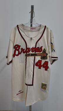 Hank Aaron 1957 Milwaukee Braves Mitchell & Ness Cooperstown Jersey - 2XL